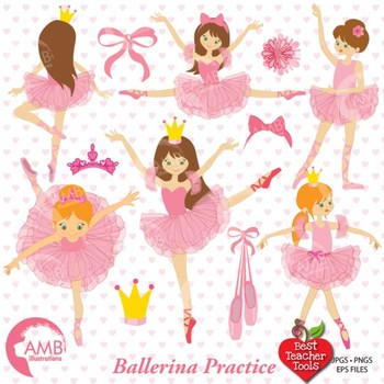 Preview of Ballet Clipart, Ballerinas, Ballet dancer {Best Teacher Tools} AMB-232