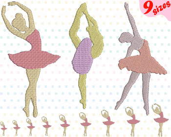 Preview of Ballet Ballerina Embroidery Design digital 4x4 5x7 hoop Stiches dance 127b