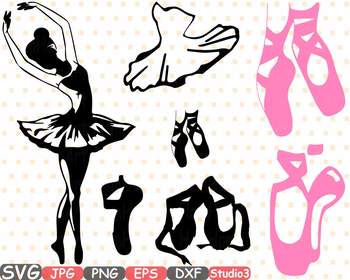 Preview of Ballet Ballerina dance slippers clipart Shoe Shoes studio svg Legs clip art 665s
