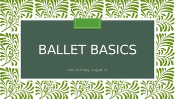 Preview of Ballet Basics Presentation