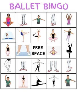 Preview of Ballet Bingo Game (20 pack) - Practice Skills and Terminology
