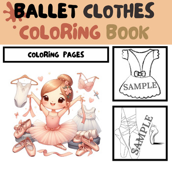 Preview of Ballet Clothes Coloring pages - Challenge 25 Pages For girls & Adults