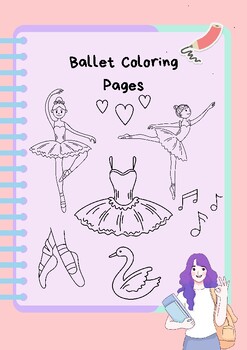 Preview of Ballet Coloring Pages Bundle - Printable Dance Worksheets for Kids