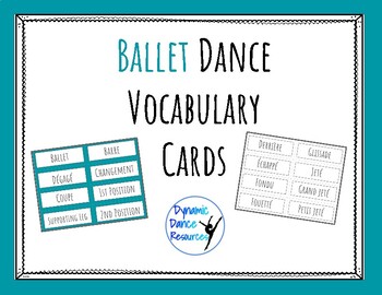 Preview of Ballet Dance Vocabulary Cards