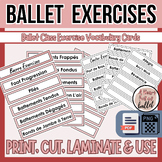Ballet Exercises Vocabulary Cards | Barre & Center Exercises