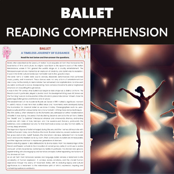 Preview of Ballet Reading Comprehension | History of Ballet Dance | Ballet Dance History