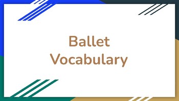 Preview of Ballet Terminology for Intermediate to Advanced Dancers