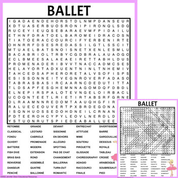 Preview of Ballet Word Search