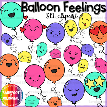 Preview of Balloon Clipart Feelings - SEL Birthday Clipart