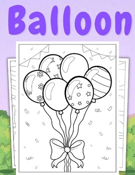 Preview of Balloon Coloring Pages (PDF Printables)