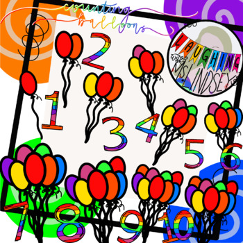 Preview of Balloon Counting Clipart Set