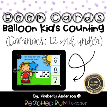 Preview of Balloon Kids Counting BOOM Cards - Subitizing: Dominoes