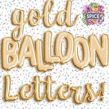 Preview of Gold Balloon Alphabet Letter Clip Art