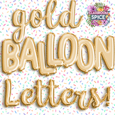 Gold Balloon Alphabet Letter Clip Art