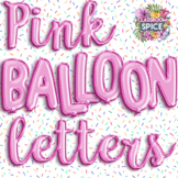 Balloon Letter Alphabet Clip Art PINK