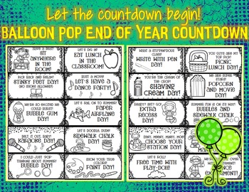 Preview of Balloon Pop End of Year Countdown