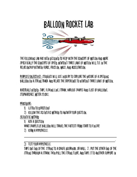 balloon rocket car hypothesis