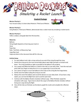 STEM Lab Activity Balloon Rockets - Newton's Third Law of Motion