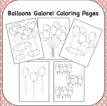 Preview of Balloons Coloring Pages and Clipart