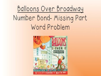 Preview of Balloons Over Broadway Number Bond Math Problem EDITABLE