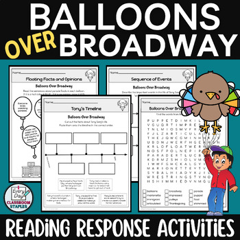Preview of Balloons Over Broadway Reading Comprehension Pages and Design a Float Activity