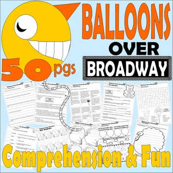 Preview of Balloons Over Broadway Thanksgiving Read Aloud Book Study Companion Macys Parade