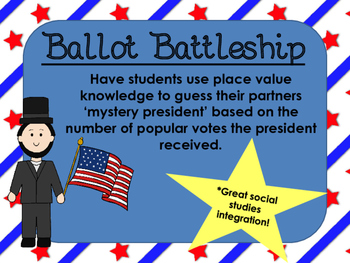 Preview of Ballot Battleship [Place Value & Social Studies]