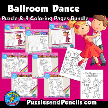 Preview of Ballroom Dancing Activity | Word Search Puzzle and 8 Coloring Pages BUNDLE