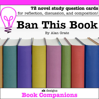 Preview of Ban This Book Novel Study Discussion Question Cards
