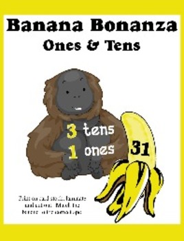 Preview of Banana Bonanza - Match Place Values of Ones and Tens - Very Cute Curriculum