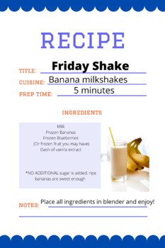 Preview of Banana Milk Shake Recipe