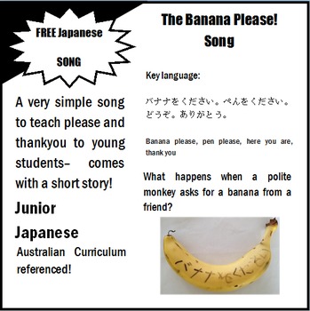 Preview of Banana Please Song and Story plus ACARA Content Descriptors