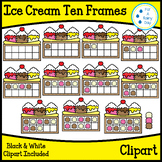 Banana Split Ice Cream Ten Frames Clipart