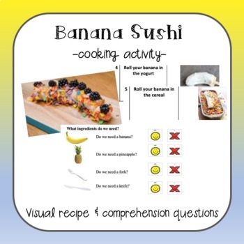 Preview of Banana Sushi cooking activity FREEBIE