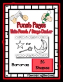 Bananas - 26 Shapes - Hole Punch Cards / Bingo Dauber Pages *ap