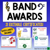 Band  Certificates for End of the Year Band Awards