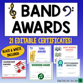 Preview of Band  Certificates for End of the Year Band Awards