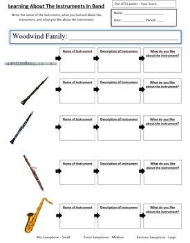 Preview of Band Choice Sheet 1 of 3: Woodwind