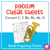 Band Fingering Charts - Major Scale Podium Cheat Sheets