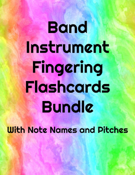 Preview of Band Fingering Flash Cards - All Instruments