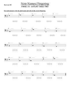 Preview of Band Fingering Worksheets