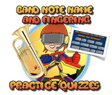 Band Full Range Note Names and Fingerings Practice Quizzes