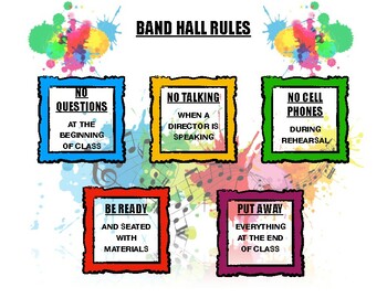 Preview of Band Hall Rules