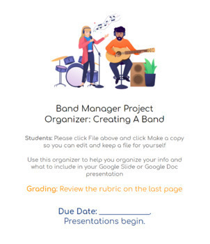 Preview of Band Manager Project: Create Your Own Artist or Band