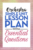 Band, Orchestra, Choir Sample Unit Lesson Plan