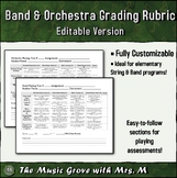 Band & Orchestra Playing Assessment - Editable Rubrics