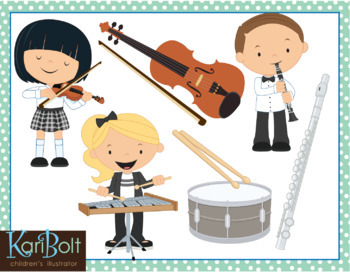 Preview of Band, Orchestra and Instrument Clip Art Bundle