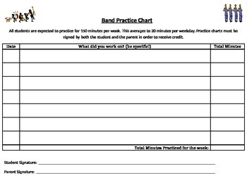 Preview of Band Practice Chart (Word)