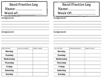 Music Practice Log Template from ecdn.teacherspayteachers.com