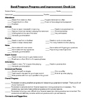 Band Progress and Improvement Checklist